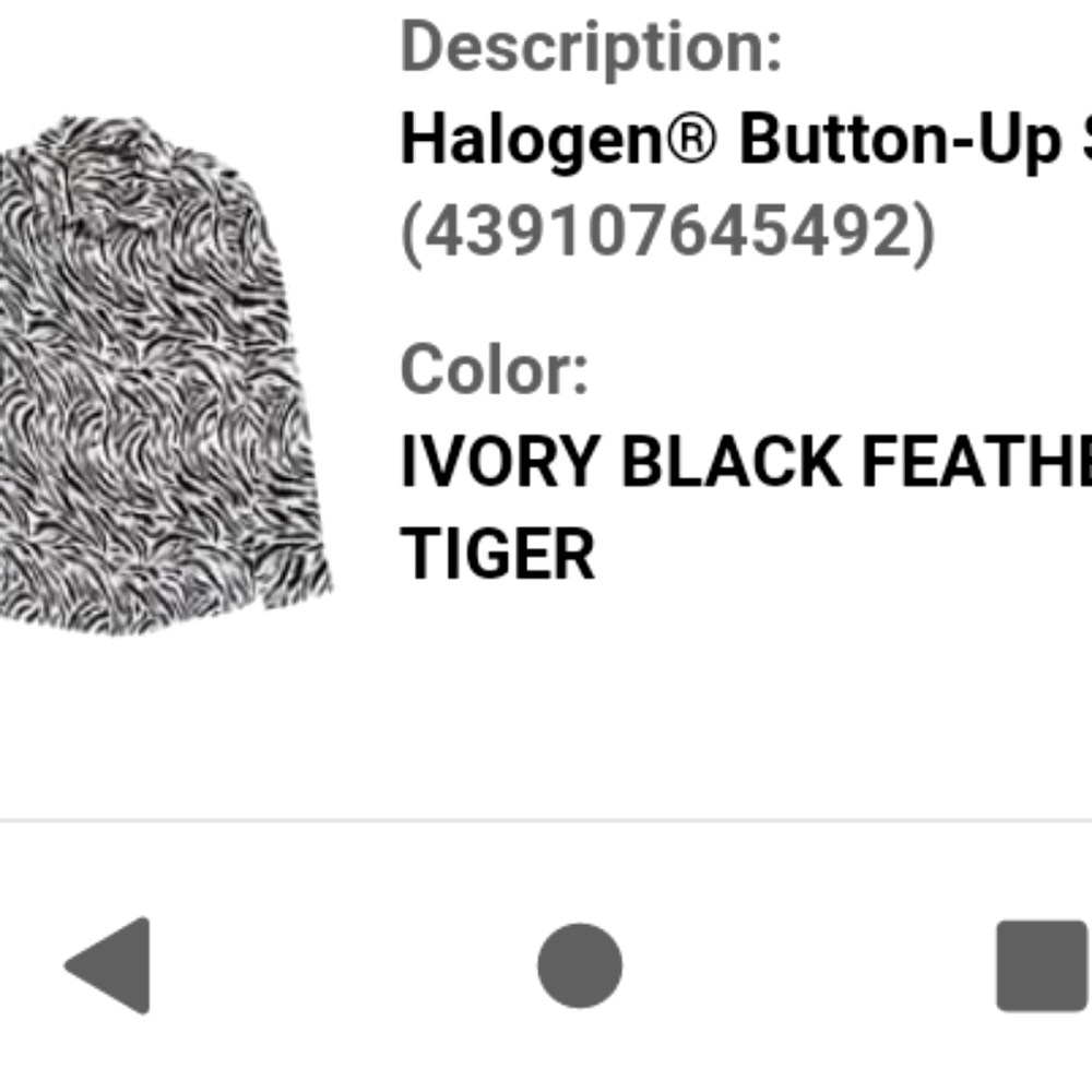 Halogen Ivory Black Feather Tiger Shirt 1x - Picture 6 of 11